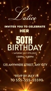 Brown Maximalist 50th Birthday Party Invitation Template  Instagram Story