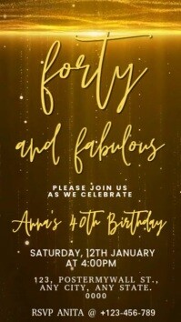 Brown Maximalist Adult Birthday Invite Instagram Reel template