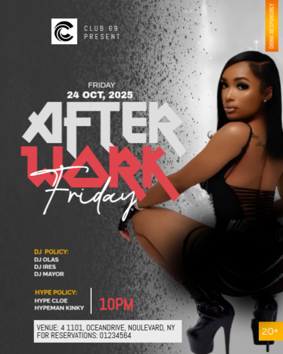 Brown Maximalist After Work Friday Night Party  Instagram Portrait template