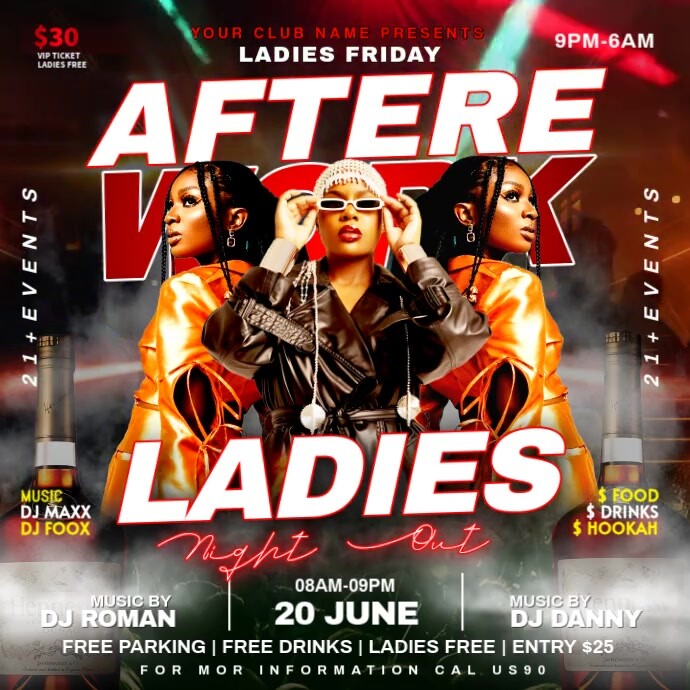 Brown Maximalist After Work Party Flyer Instagram Post Instagram-Beitrag template