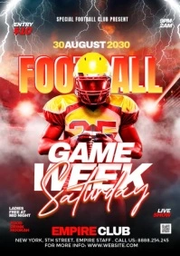 Brown Maximalist American Football Game Day Video A2 template