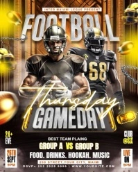 Brown Maximalist American Football Game Day Video  Instagram Portrait template