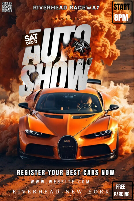 Brown Maximalist An Auto Show Event Flyer  Pinterest Graphic template