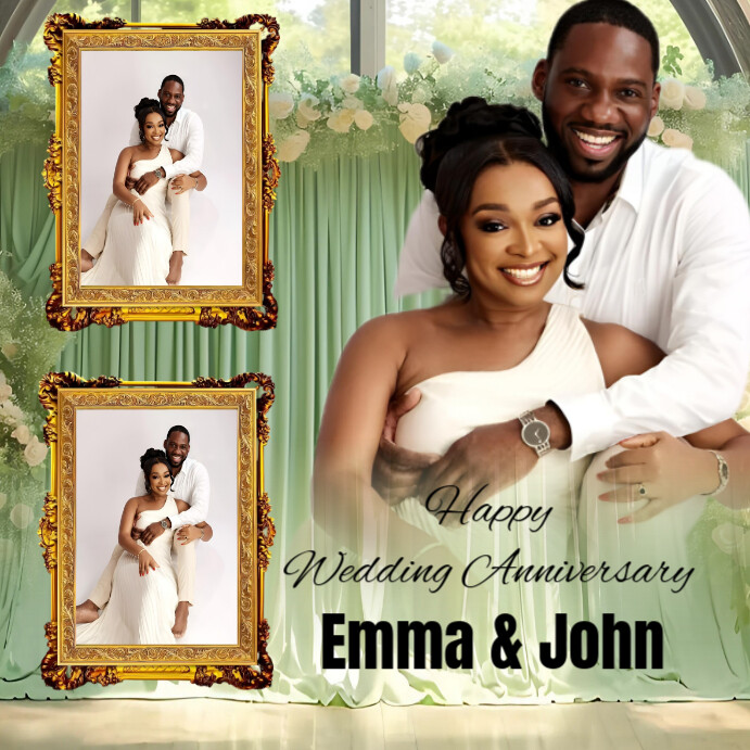Brown Maximalist Anniversary Design  Instagram Post template