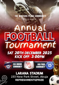 Brown Maximalist Annual Football Tournament A4 template