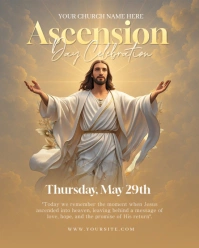 Brown Maximalist Ascension Day Celebration Instagram Portrait template