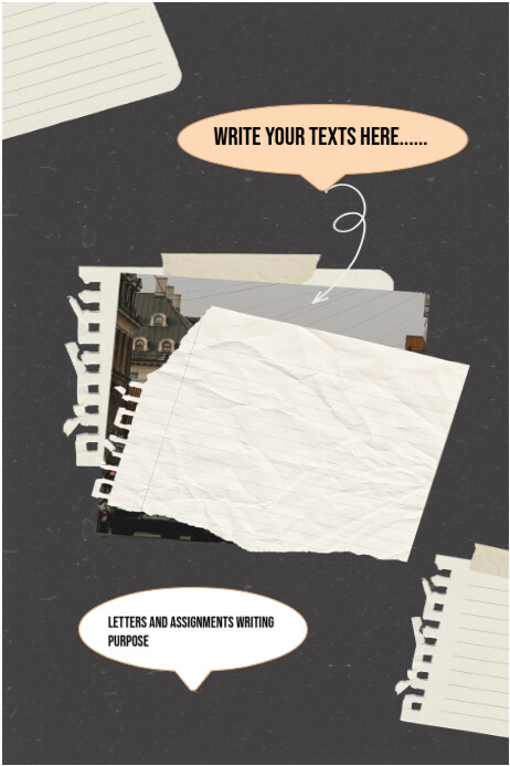 Brown Maximalist Assignment And Letters Writing White Papers  Poster template