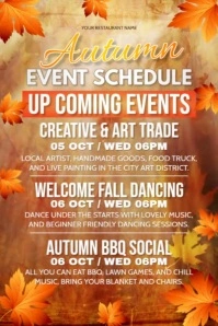 Brown Maximalist Autumn Event  Poster template
