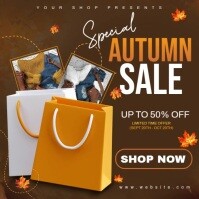 Marrón Autumn Sale Message Instagram Template
