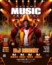 Brown Maximalist Autumn Music Festival Instagram Portrait template