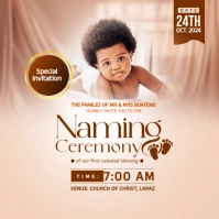 Brown Maximalist Baby Announcement Poster, Baby Announcement Cards, Baby Announcement Template Free,