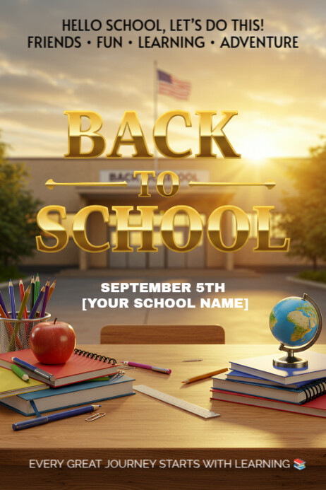 Brown Maximalist Back To School Flyer Template – Editable Poster For Kids & Teachers Poster Iphosta