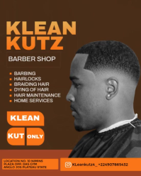 Brown Maximalist Barber Saloon Flyer Design  Instagram Portrait template