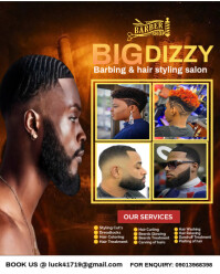 Brown Maximalist Barbing Salon Flyers  Instagram Portrait template