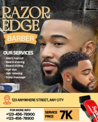Brown Maximalist Barbing Salon Template  Instagram Portrait