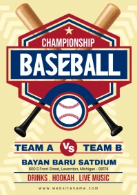Brown Maximalist Baseball Game A5 template