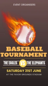 Brown Maximalist Baseball Poster Instagram Story Instagram-verhaal template