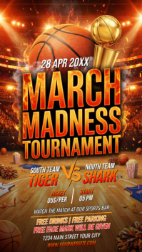 Brown Maximalist Basketball Tournament Instagram Story template