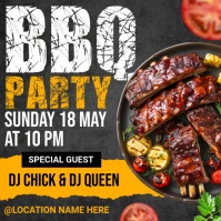 Brown Maximalist Bbq Party Instagram Post template