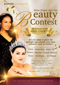 Brown Maximalist Beauty Contest Flyer  A4 template