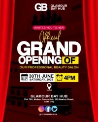 Brown Maximalist Beauty Salon Grand Opening Ceremony  Instagram Portrait template