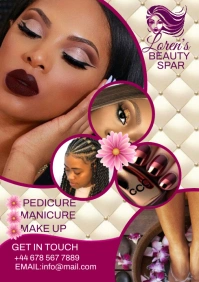 Brown Maximalist Beauty Spar Flyer A1 template