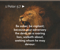 Brown Maximalist Bible Inspiration Quote About Lion Medium Rectangle template