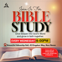Brown Maximalist Bible Study Flyer Square (1:1) template