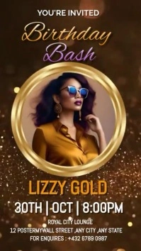 Brown Maximalist Birthday Bash  Digital Displ template