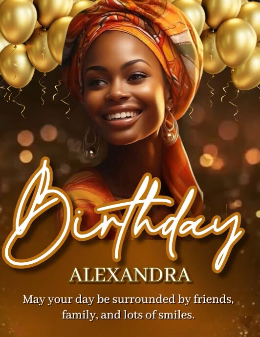 Brown Maximalist Birthday  Flyer (us Letter) template