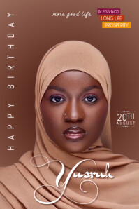Brown Maximalist Birthday Flyer  Banner 4' × 6' template
