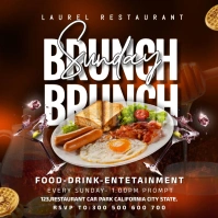 Brown Maximalist Brunch Sunday Restaurant Tem Wpis na Instagrama template