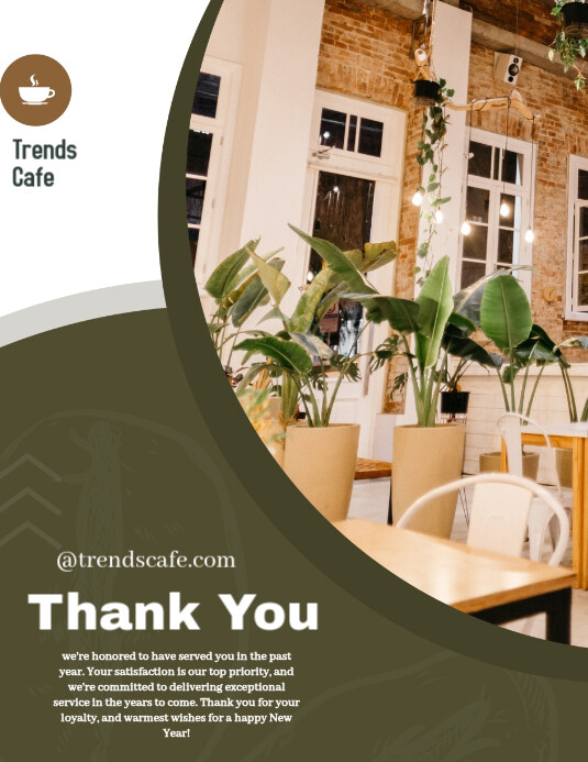 Plantilla de Brown Maximalist Cafe Thank You Instagram Post Flyer (us ...