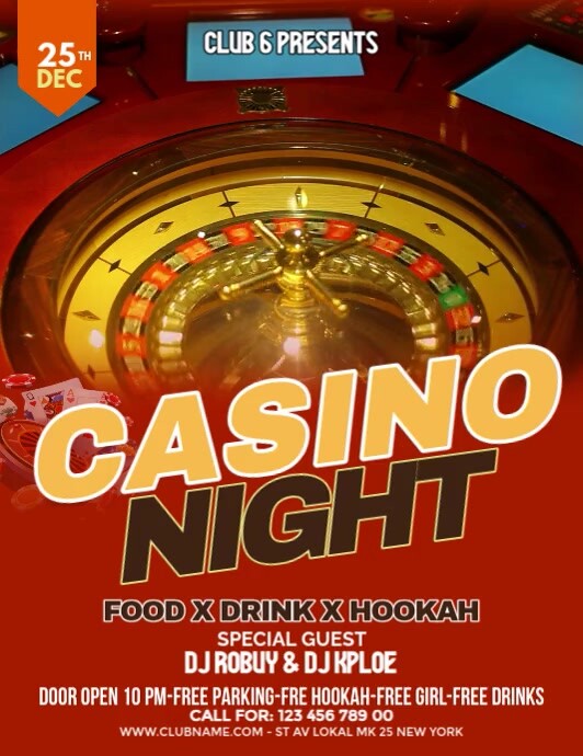 Brown Maximalist Casino Game Flyer (us Letter) template