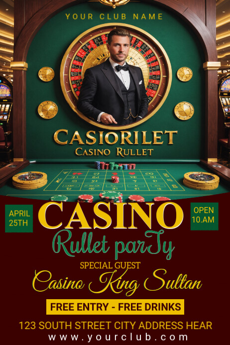 Copy of Brown Maximalist Casino Rullet Party Poster | PosterMyWall