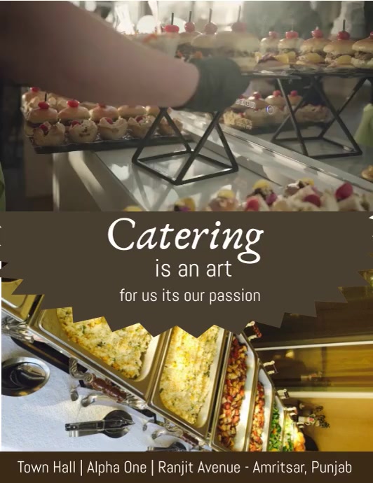 Brown Maximalist Catering Flyer (us Letter) template