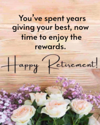 Brown Maximalist Celebrating A Well-earned Retirement Instagram Portrait template