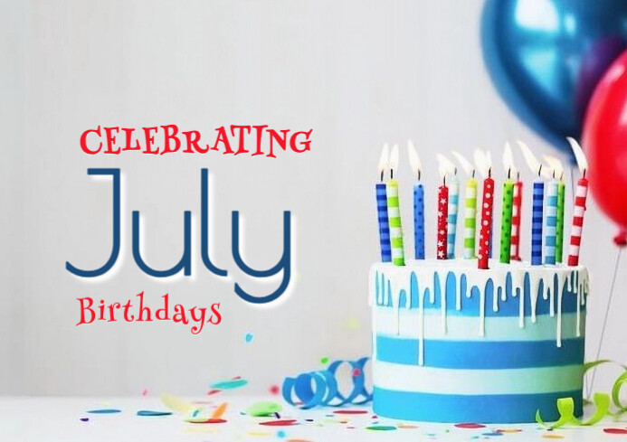 Brown Maximalist Celebrating July Birthdays  A4 template
