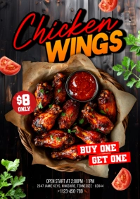 Brown Maximalist Chicken Wings A5 template