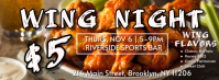 Brown Maximalist Chicken Wings Night Facebook Cover Photo template