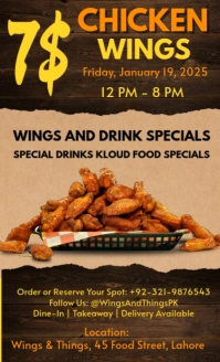 Brown Maximalist Chicken Wings Us Legal template