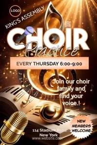 Brown Maximalist Choir Practice  Poster template