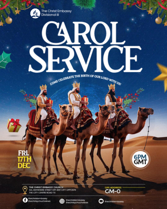 Copy of Brown Maximalist Christmas Carol Service Flyer Instagram ...