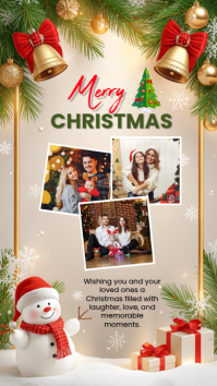 Brown Maximalist Christmas Collage Template Instagram Story