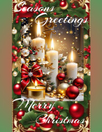 棕色 Christmas Greetings Flyer Template