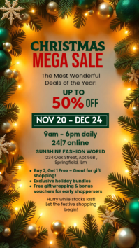 Brown Maximalist Christmas Mega Sale  Instagram Story template