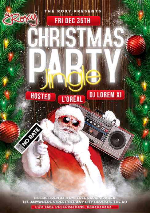 Brown Maximalist Christmas Party Flyer A5 Template | PosterMyWall