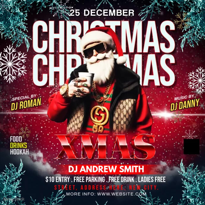 Plantilla de Brown Maximalist Christmas Party Flyer Instagram Post ...