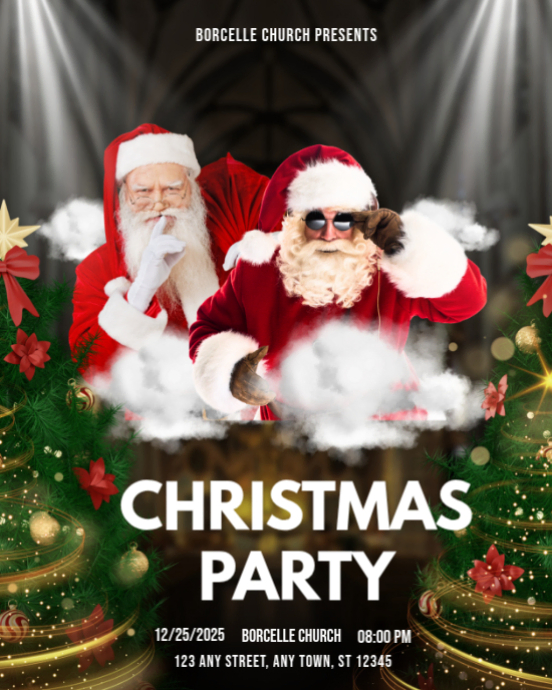Brown Maximalist Christmas Party Instagram Portrait Template | PosterMyWall