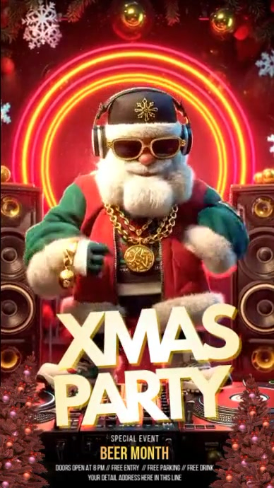 Brown Maximalist Christmas Party Instagram Story Template | PosterMyWall